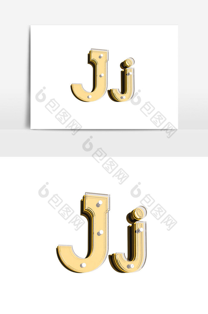 C4D黄金质感英文字母J图片图片