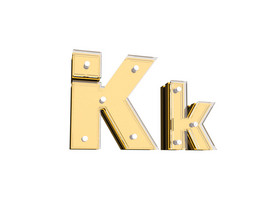 C4D黄金质感英文字母K图片
