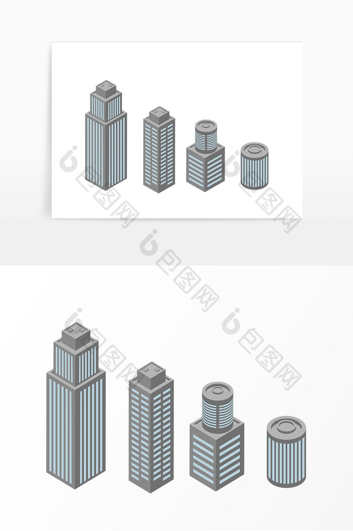 2.5D立体建筑写字楼