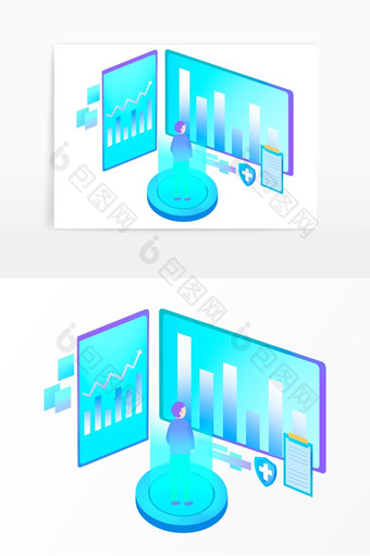 医疗科技人物数据元素图片