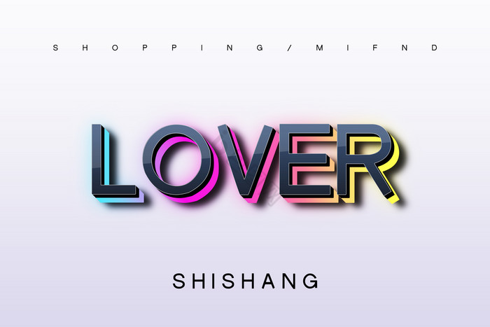 堆叠底色love字效图片