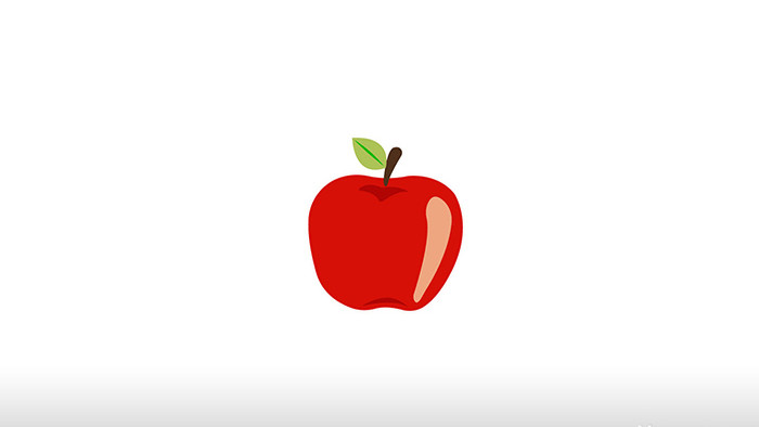 简单扁平画风食品类水果苹果mg动画