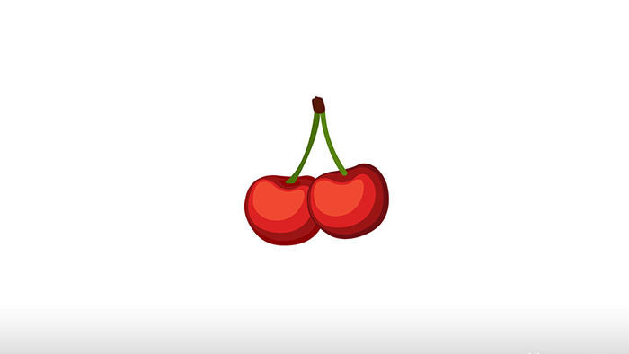 简单扁平画风食品类水果樱桃mg动画