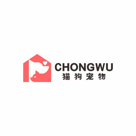 宠物店宠物美容猫狗粮喵LOGO标志VI