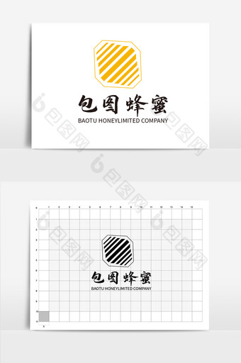 蜜蜂简约商业蜂蜜LOGO标志设计图片