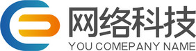 时尚大气科技蓝橙E字母商务通用logo标