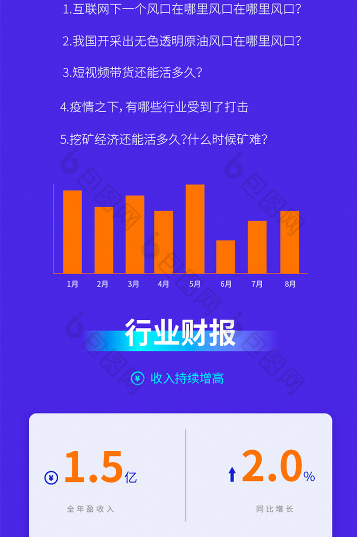 紫色炫酷2021行业报告详情长图