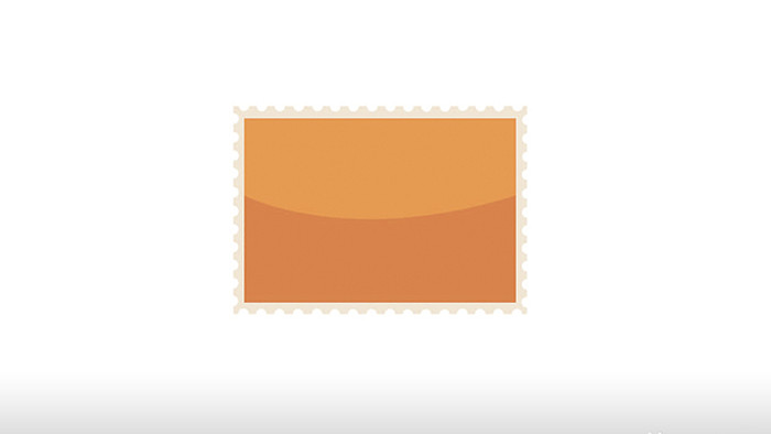 简单扁平画风生活用品类邮件邮票mg动画