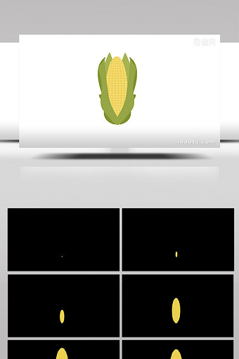 简单扁平画风食品类蔬菜玉米mg动画图片