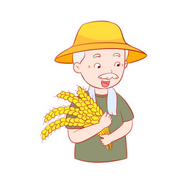 夏季农民芒种丰收麦子