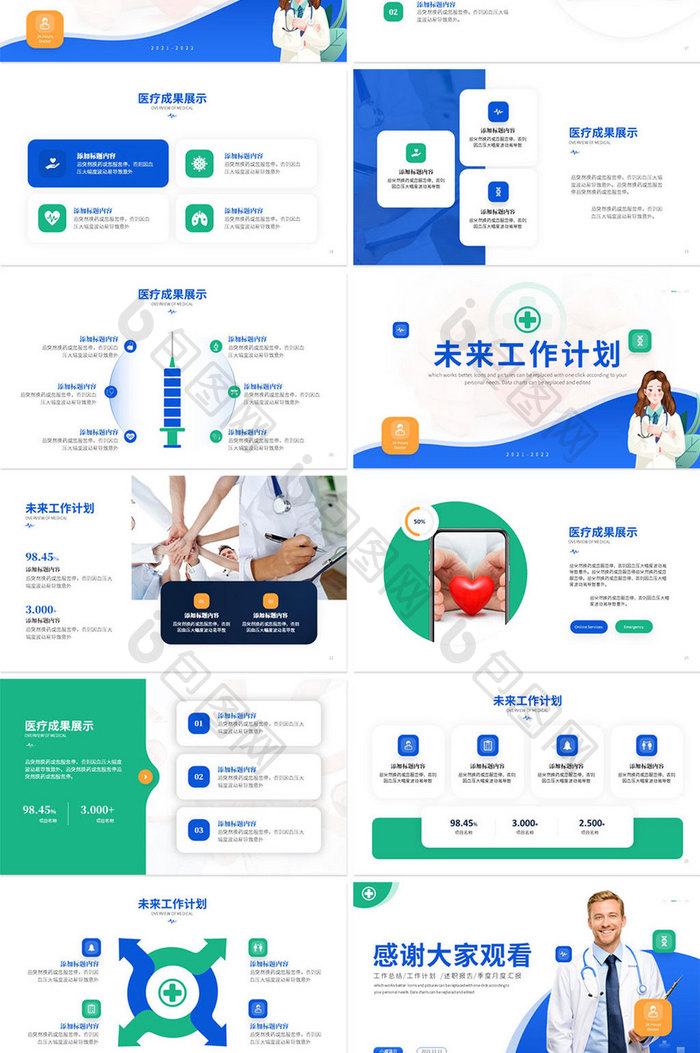 医疗医学医生工作总结汇报PPT模板