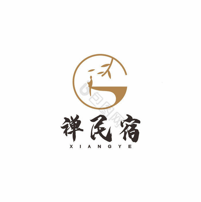 禅意境民宿寺院佛缘LOGO标志VI图片