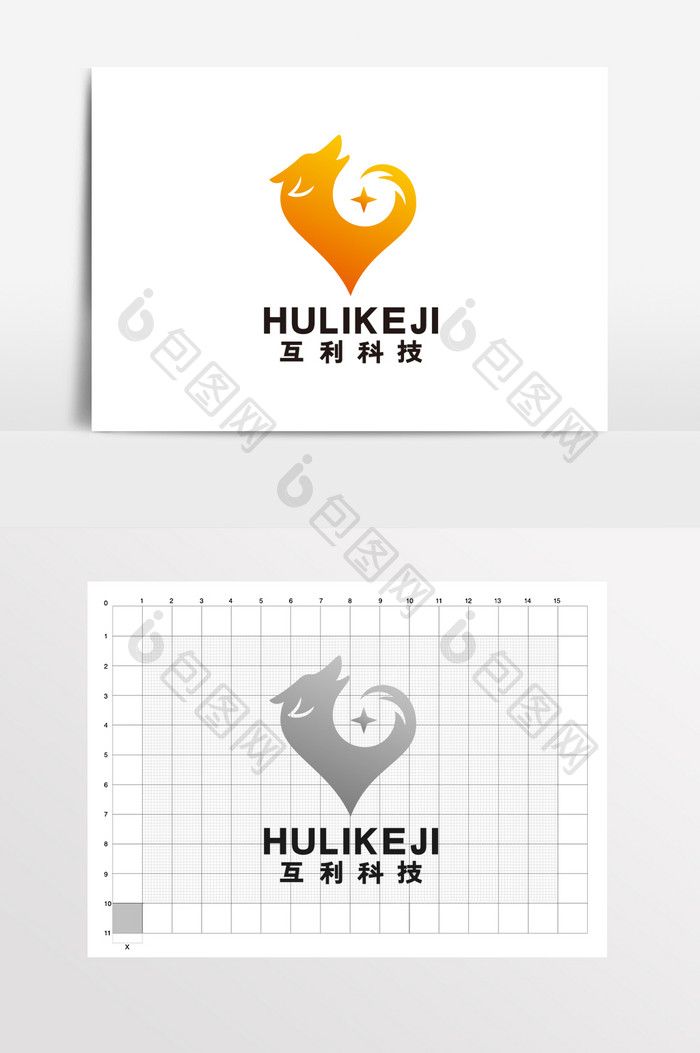 科技通讯狐狸互联网LOGO标志VI