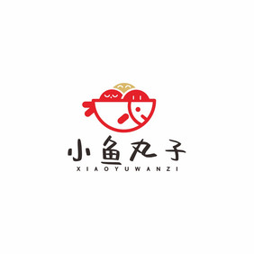 小鱼丸子餐饮水煮鱼鱼锅LOGO标志VI