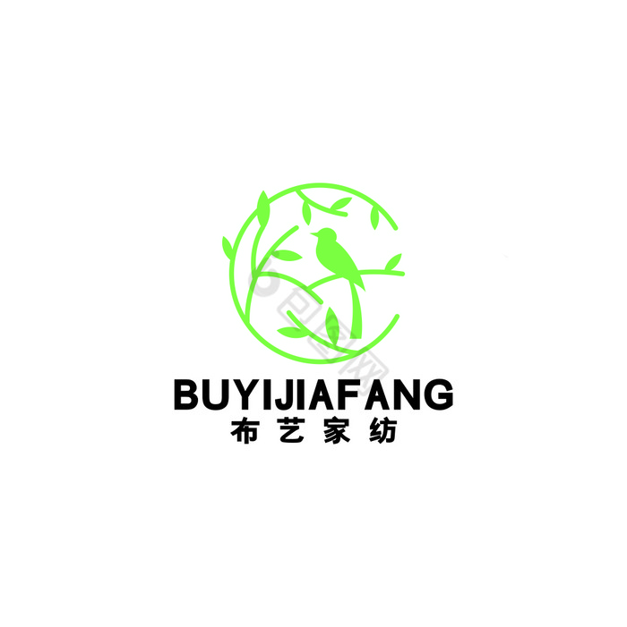 布艺家纺小鸟布艺花鸟鱼市LOGO标志VI图片