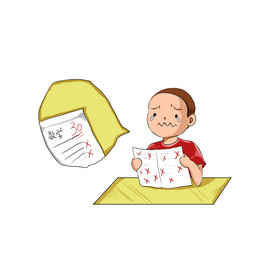 男孩考试没考好图片