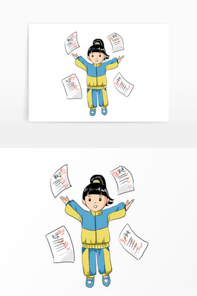 试卷插画图片