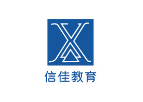 蓝色字母logo教育企业标识