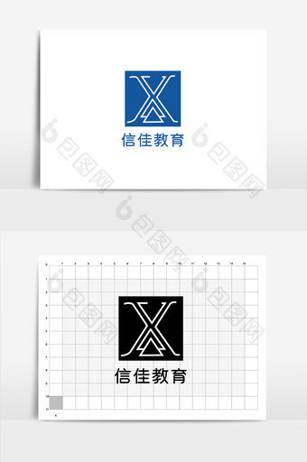 蓝色字母logo教育企业标识图片