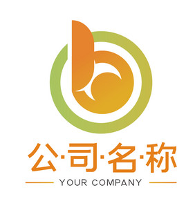 简洁活动黄绿通用b字母logo标志