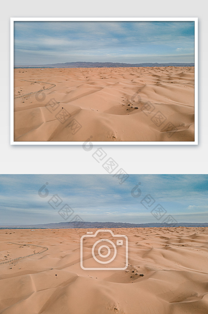 大气晴天下的宁夏中卫腾格里沙漠摄影