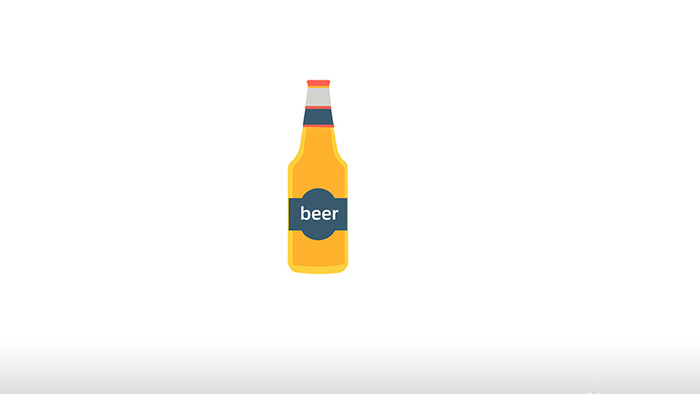 简约扁平画风生活用品类啤酒瓶mg动画