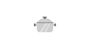 简约扁平画风厨房用品类灰色的锅mg动画