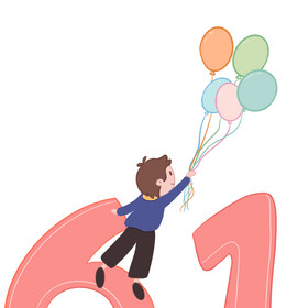 庆祝六一儿童节气球男孩