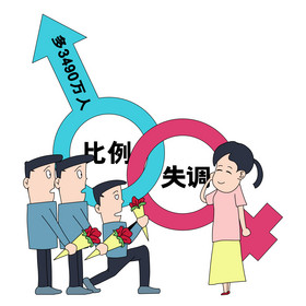 男女比例严重失调插画