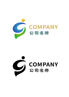 渐变自行车骑行S字母logo