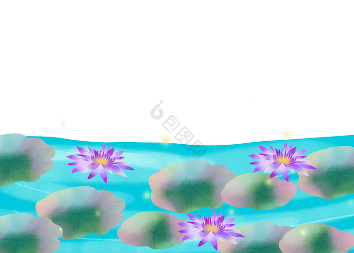 荧光夏天夏季池塘图片