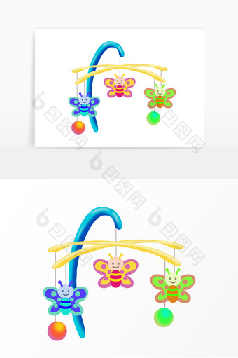 婴儿玩具蝴蝶吊饰图片