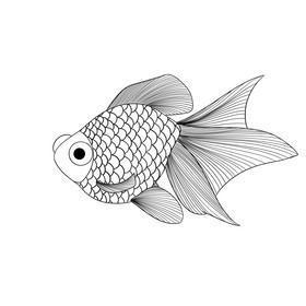 鱼仙鹤山水背景墙山水仙鹤祥云线描素描学生书包山水仙鹤祥云插画背景