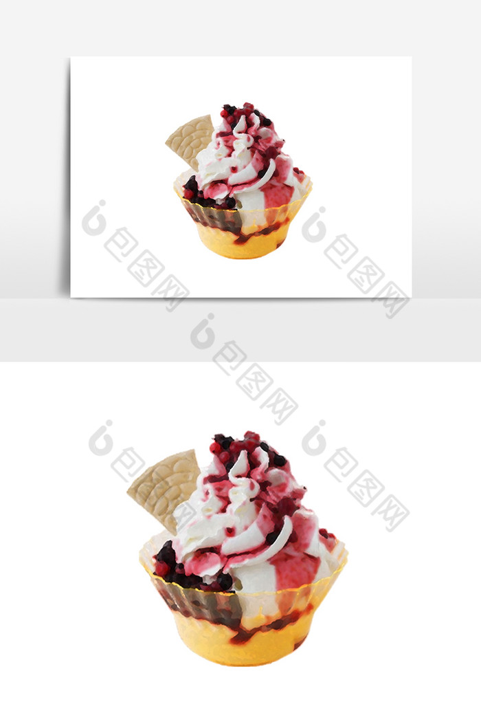夏至草莓冰淇淋图片图片