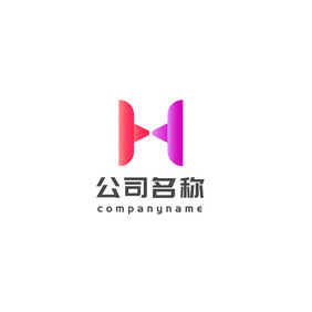 紫红色H字母简约大气娱乐休闲行业logo