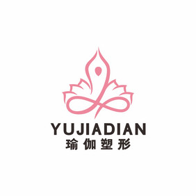 瑜伽瘦身塑身古典莲花美容LOGO标志VI