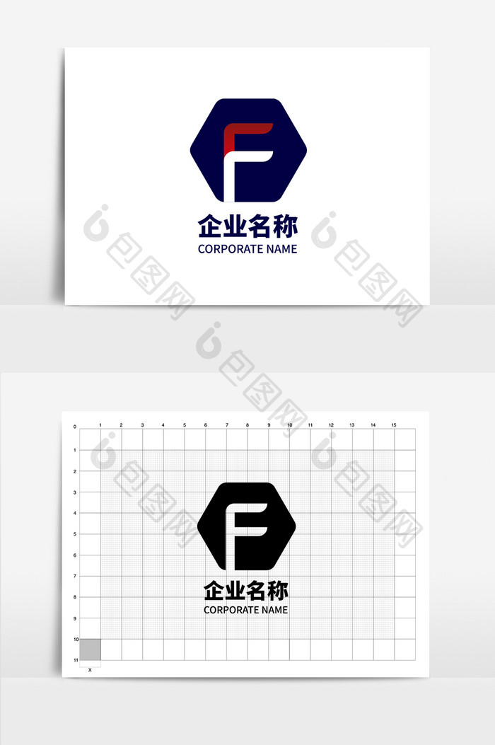 字母F形状纯字母f单字母logo