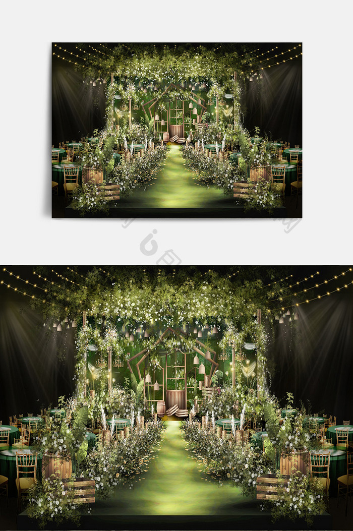 绿野仙踪花团锦簇厚重高级感婚礼效果图