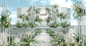 绿色植物花枝藤曼纯净高级婚礼效果图