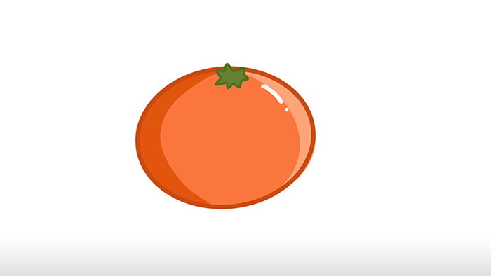 简约扁平画风食物类水果橘子mg动画