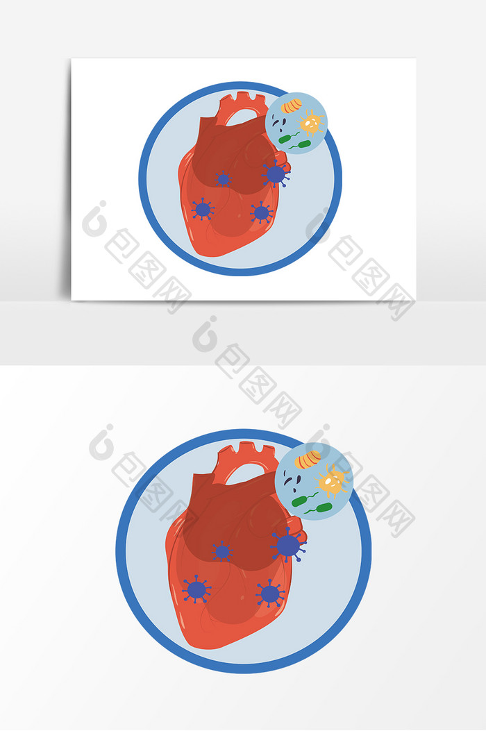 扁平化心脏疾病元素