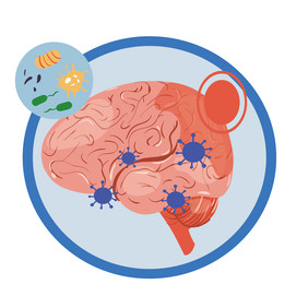 扁平化脑部疾病元素