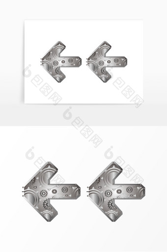 灰色机械箭头矢量图图片