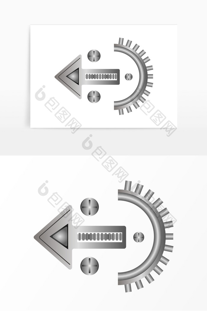 齿轮装饰机械箭头矢量图