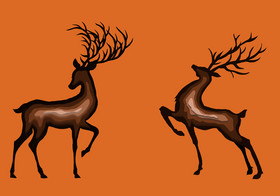 北欧现代简约抽象麋鹿动物剪纸装饰画