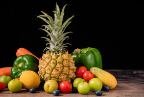 新鲜蔬果营养组合搭配摄影图