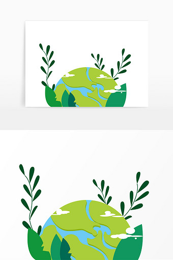 绿色环保地球矢量图图片