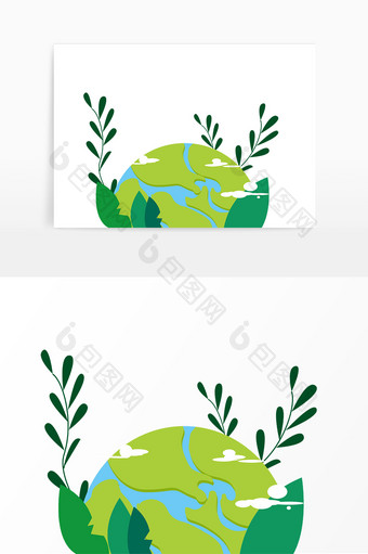 绿色环保地球矢量图图片
