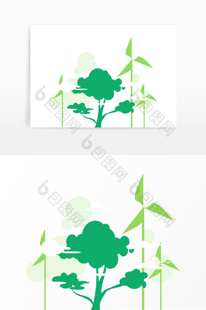 环保树木风车图图片图片