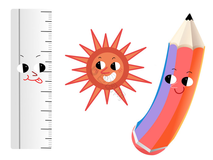 教育培训铅笔尺子太阳形象图片